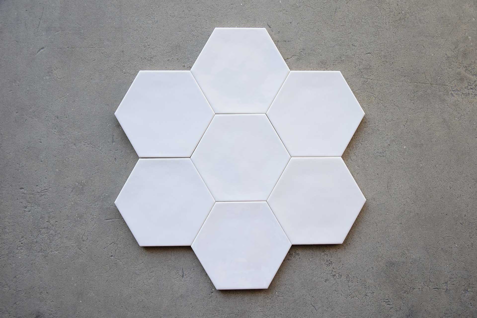 Azulejos Hexagonal Blanco Brillo