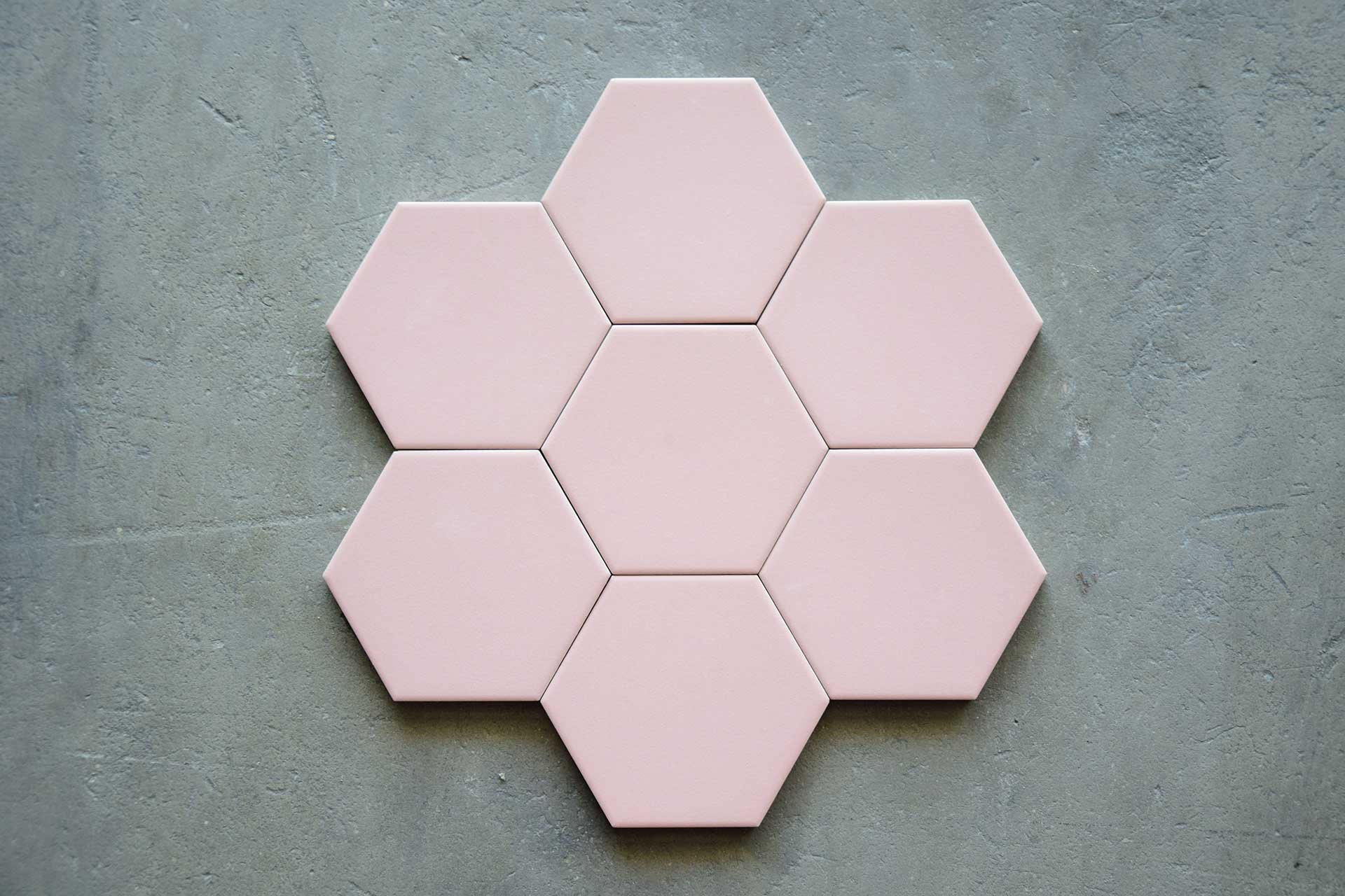 Hexágono de pieza porcelánica hexagonal Rosa Mate