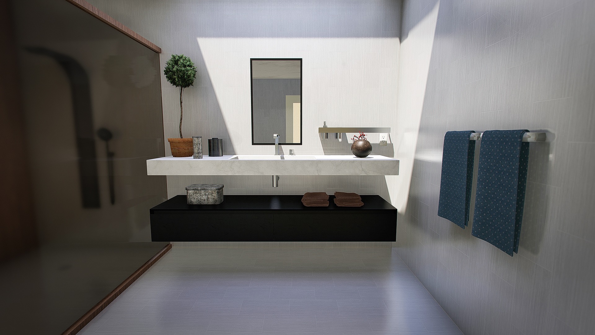 Azulejo blanco para baño grande